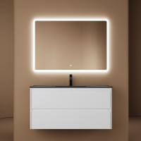 Мебель для ванной комнаты Sancos Libra 100 см белый глянец, черная раковина