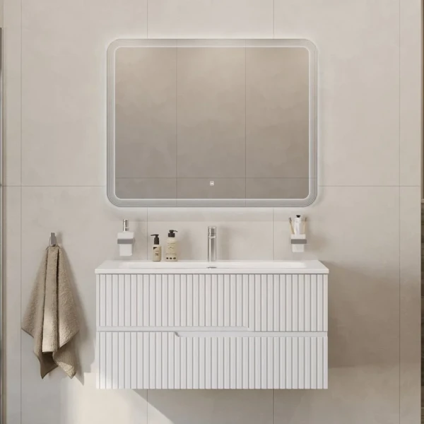 Мебель для ванной комнаты Cezares Duet 100 bianco opaco, раковина Cezares CZR-8073-100