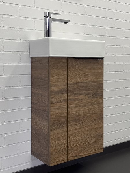 Тумба с раковиной Comforty Асти 40 подвесная, темно-коричневый дуб