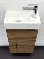 Тумба с раковиной Comforty Асти 40 подвесная, темно-коричневый дуб