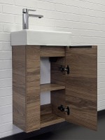 Тумба с раковиной Comforty Асти 40 подвесная, темно-коричневый дуб