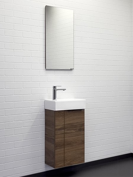 Тумба с раковиной Comforty Асти 40 подвесная, темно-коричневый дуб