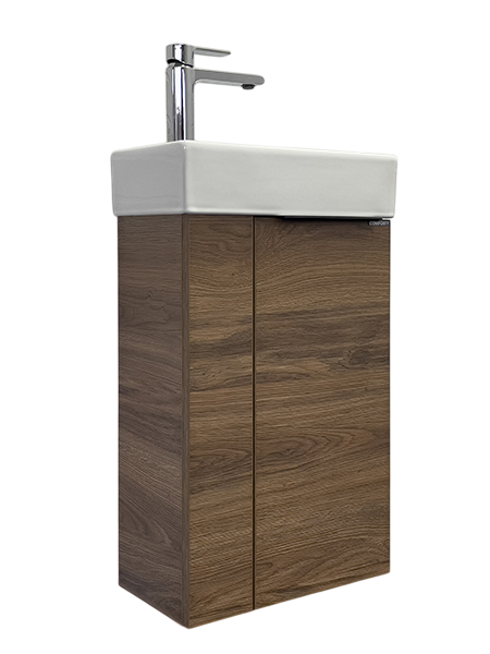 Тумба с раковиной Comforty Асти 40 подвесная, темно-коричневый дуб