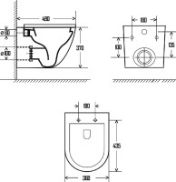 Унитаз подвесной AQUAme AQM2002 безободковый, с микролифтом, белый