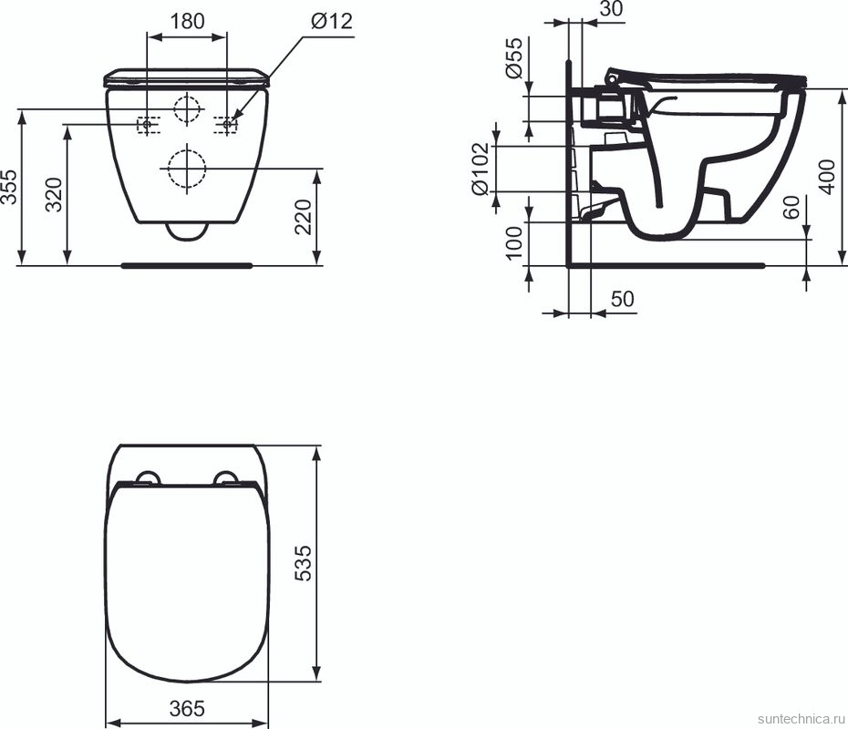 Унитаз подвесной Ideal Standard Tesi T536001 с микролифтом