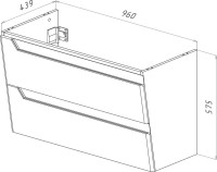 Тумба под раковину со столешницей Lemark Miano 100 белая глянцевая