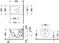 Унитаз подвесной Duravit Happy D.2 22220900001 с микролифтом Унитаз подвесной Duravit Happy D.2 22220900001 с микролифтом