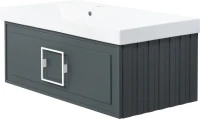 Мебель для ванной комнаты La Fenice Cubo 90 L серая, ручка белая