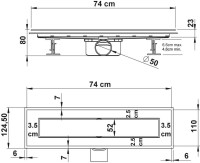 Душевой трап (лоток) Vincea Say Anzer SAY.72.2.70.STN 70 см