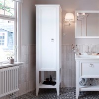 Шкаф пенал для ванной VitrA Valarte Valarte 55 матовый белый L