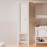 Шкаф пенал для ванной VitrA Valarte Valarte 55 матовый белый L