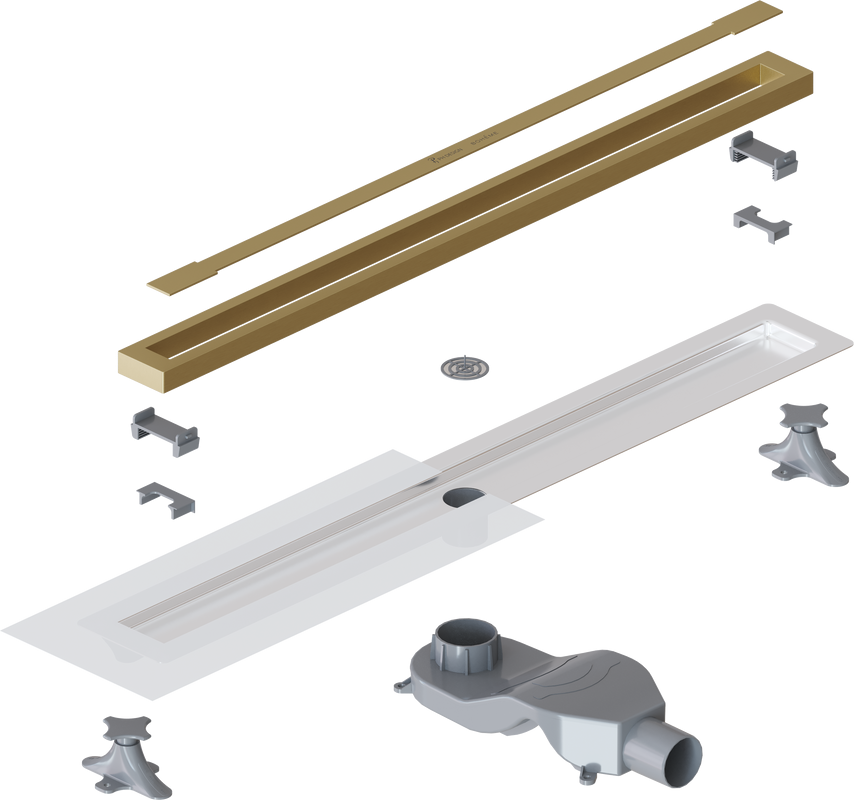 Душевой трап (лоток) Boheme Premium Trendy 80 см, матовое золото