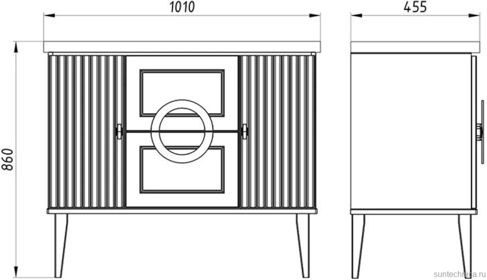 Тумба с раковиной ASB-Woodline Федерика 100 тирамису софт