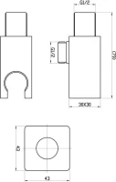Шланговое подключение BelBagno Nova BB-DHLA-IN держатель для душа Шланговое подключение BelBagno Nova BB-DHLA-IN держатель для душа
