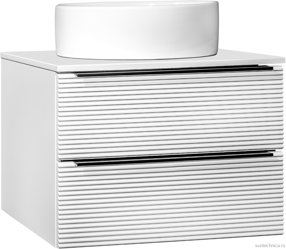 Тумба с раковиной Runo Орлеан 70 белая матовая, белый глянец, раковина Ovale 50