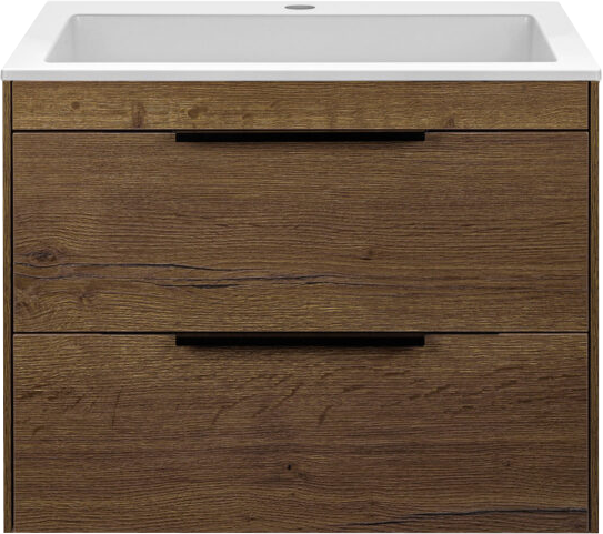 Тумба под раковину Vincea Chiara 2D 60, подвесная, 2 ящика, дуб табак
