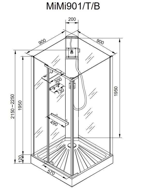 Душевая кабина Ceruttispa Mimi 90T