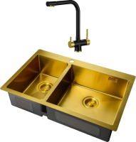 Комплект Мойка Zorg Light + Смеситель Sanitary ZR 348 YF BLACK BRONZE