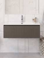 Тумба под раковину без столешницы BelBagno Uno 100 подвесная, 1 ящик, матовая бежевая