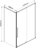 Душевой уголок Vincea Arno VSR-1A9012CLB 120x90 см, профиль черный