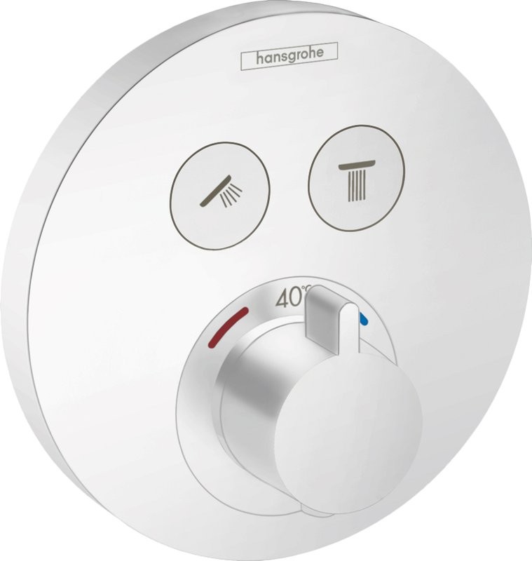 Термостатический смеситель встраиваемый Hansgrohe ShowerSelect S ShowerSelect S 15743700 для душа, матовый белый
