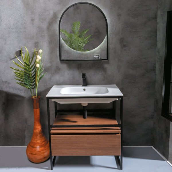 Мебель для ванной комнаты Armadi Art Loft 80 dark wood, напольная