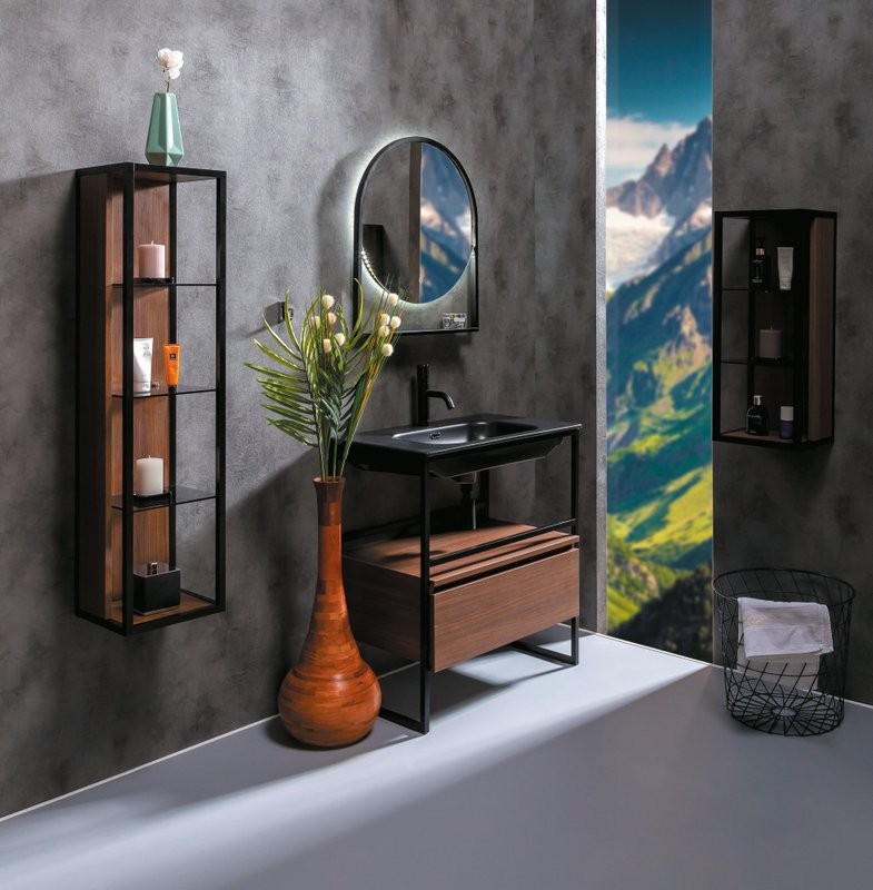 Мебель для ванной комнаты Armadi Art Loft 80 dark wood, напольная