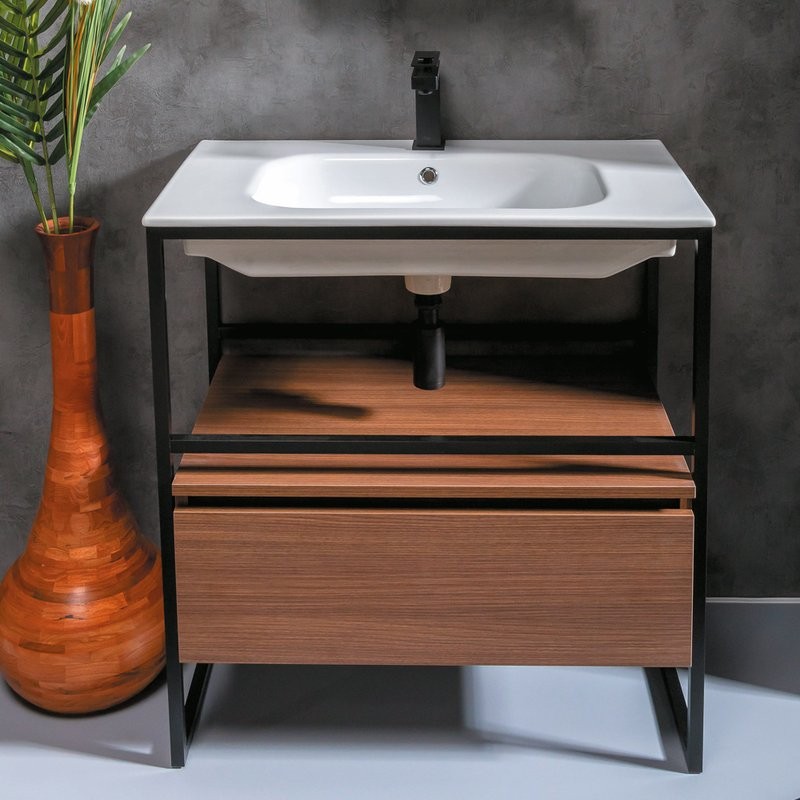 Мебель для ванной комнаты Armadi Art Loft 80 dark wood, напольная