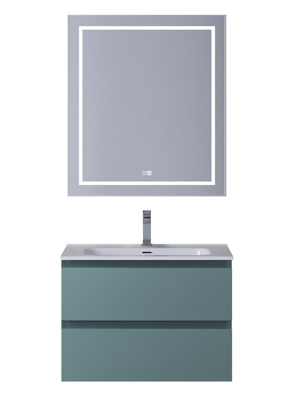 Мебель для ванной комнаты BelBagno Kraft 60 подвесная, матовая голубая, раковина bb600etl