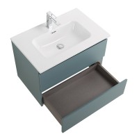 Мебель для ванной комнаты BelBagno Kraft 60 подвесная, матовая голубая, раковина bb600etl