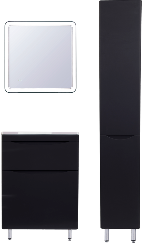 Мебель для ванной комнаты Style Line Бергамо Мини 70 Люкс Plus напольная, антискрейтч черная