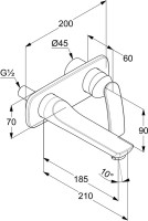 Смеситель для раковины Kludi Balance 522469175 С ВНУТРЕННЕЙ ЧАСТЬЮ