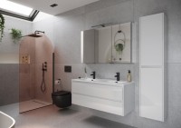 Мебель для ванной комнаты Sancos Libra двойная 120 см, белый глянец