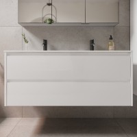 Мебель для ванной комнаты Sancos Libra двойная 120 см, белый глянец