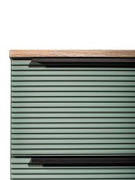 Тумба с раковиной Runo Орлеан 60 подвесная, зеленая, дуб натуральный