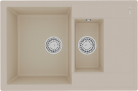 Комплект Мойка Lemark Ramza 760 9910038 бежевая + Смеситель Comfort LM3075B-Beige с гибким изливом, бронза, бежевый