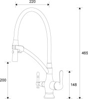 Смеситель для кухни Zorg Sanitary ZR 347-6 YF с гибким изливом