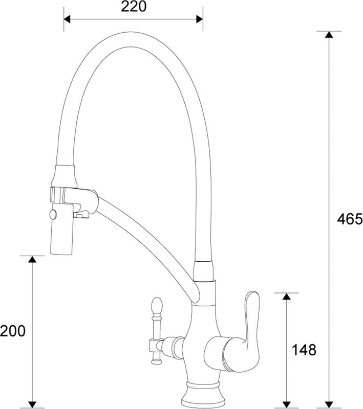 Смеситель для кухни Zorg Sanitary ZR 347-6 YF с гибким изливом