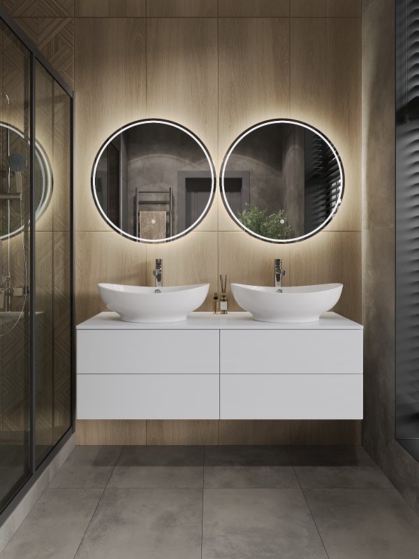 Тумба под раковину Orange Otto 130 белый глянец