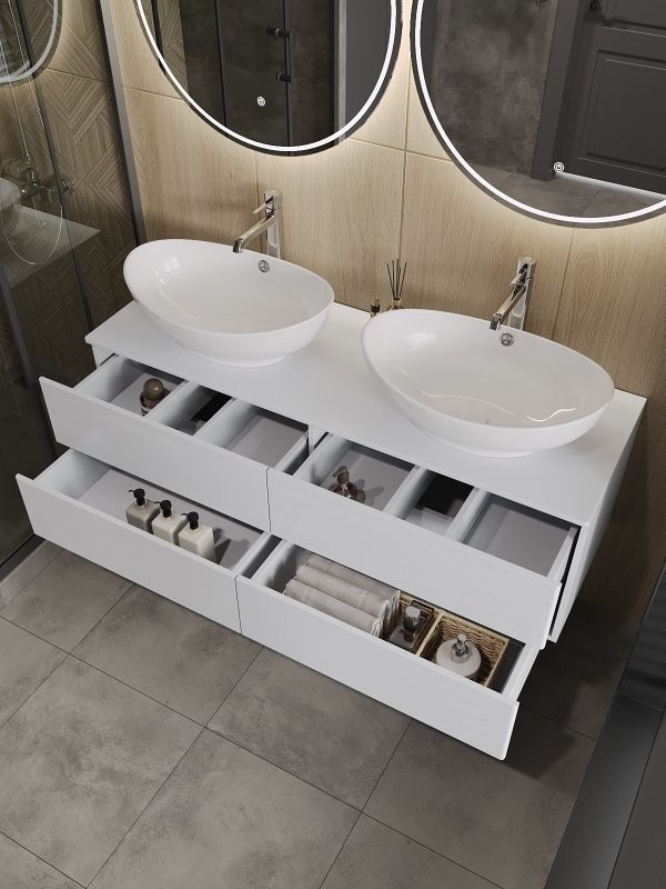 Тумба под раковину Orange Otto 130 белый глянец