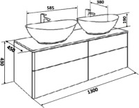 Тумба под раковину Orange Otto 130 белый глянец