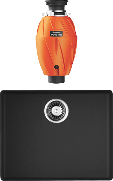 Комплект Мойка Omoikiri Bosen 54-U-BL черная + Измельчитель Nagare 1000