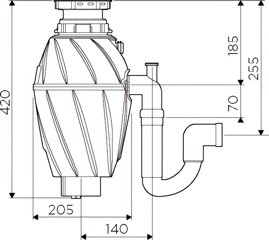 Комплект Мойка Omoikiri Bosen 54-U-BL черная + Измельчитель Nagare 1000