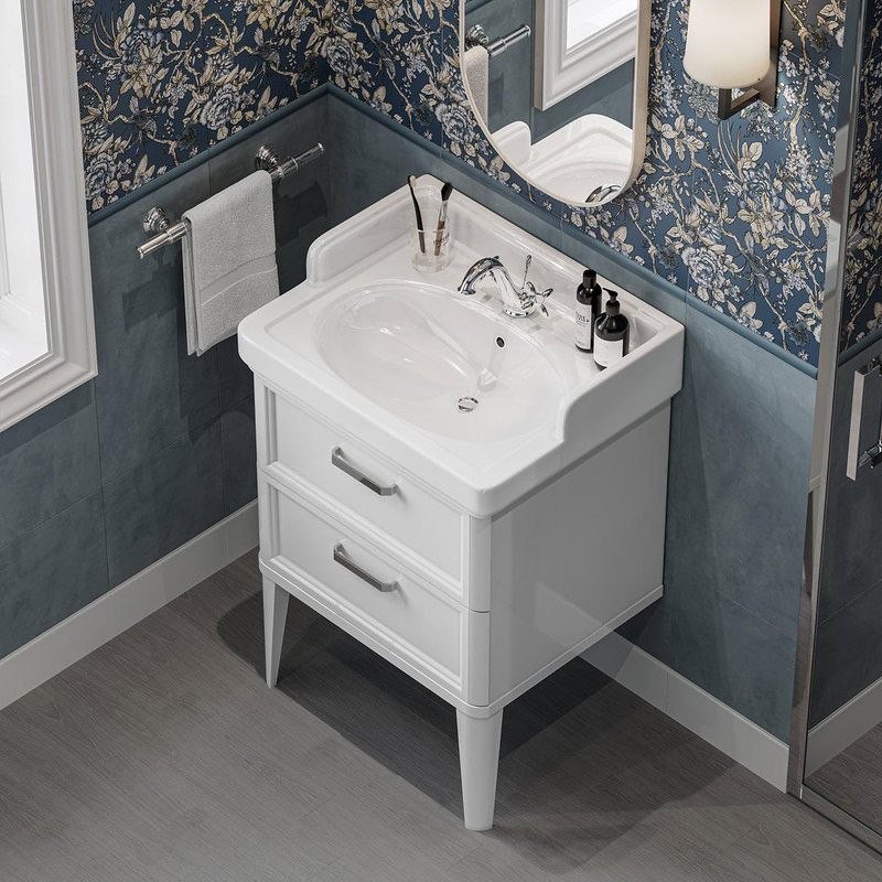 Мебель для ванной комнаты KERAMA MARAZZI Pompei N 60 белая, с 2 ящиками