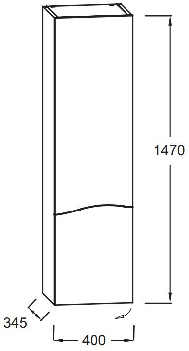 Шкаф пенал для ванной Jacob Delafon Sherwood EB1836LRU-P6 L натуральный дуб