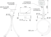 Смеситель на борт ванны Remer Dream D07UF Смеситель на борт ванны Remer Dream D07UF