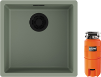 Комплект Мойка Omoikiri Yamakawa 45-Integra-WG wind green + Измельчитель Nagare slim 1250