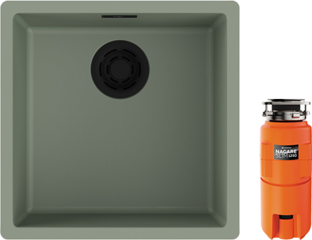 Комплект Мойка Omoikiri Yamakawa 45-Integra-WG wind green + Измельчитель Nagare slim 1250