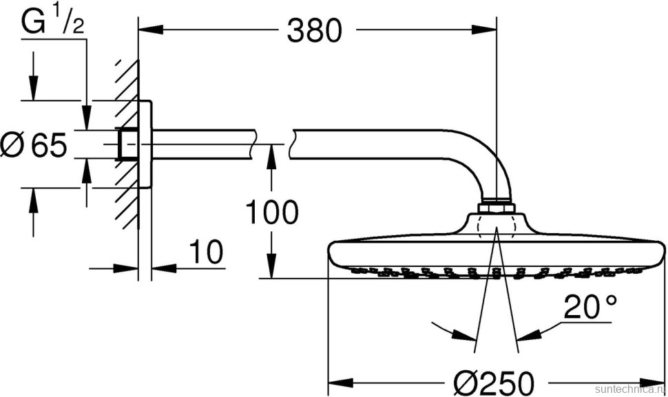 Верхний душ Grohe Tempesta 250 26663000