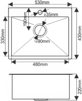 Комплект Мойка Melana ProfLine R5343H сатин + Измельчитель Bone Crusher BC 810-AS